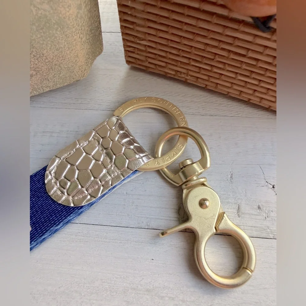 Simply Southern Navy Blue Dog Design Key FOB Keychain - Dog Lover Gift